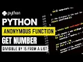 Python Program to Get numbers divisible by fifteen from a list using an anonymous function