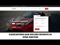 How to make a Cars Buying and Selling Website in HTML CSS and Javascript Source code