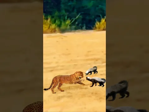 Brave honey badger repels Leopard's attack