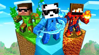 We Became ELEMENTAL SPIDERMAN in One CHUNK in Minecraft!