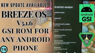 breeze os 3 1 6 gsi rom for any phone ft samsung galaxy s9 gsi android15 breeze