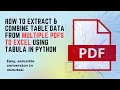 Combine and Extract multiple PDF tables to clean Excel Data using Tabula library of python