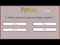 Python Programming Language Quiz - 2 15 Basic Python Question Answers Python for beginners