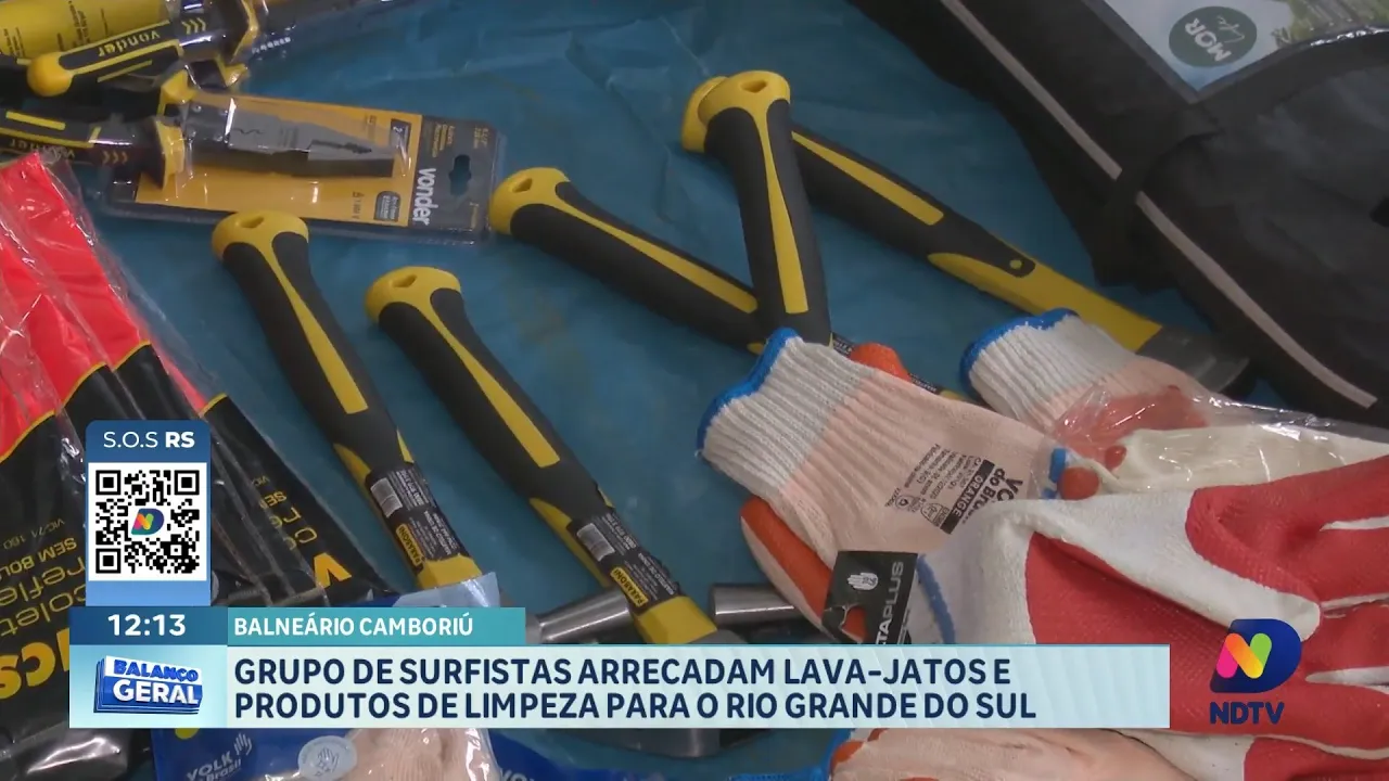 Grupo de surfistas arrecadam lava-jatos e produtos de limpeza para Rio Grande do Sul
