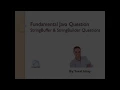 Java Interview Questions - StringBuffer and StringBuilder