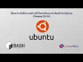 How to define and call functions on Bash Script on Ubuntu 22 04