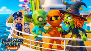 ¡Monstruos en el Barco! 🚢🚨 | Canciones Infantiles | Monster Police Español