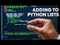 Adding items in a Python list append insert and extend methods Part 27
