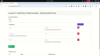 Laravel 11 Add or Remove Multiple Input Fields using jQuery