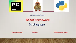 Python Robot Framework Part 17 Scrolling page using Javascript executor in Robot Framework Telugu