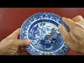Burgess Leigh Burleigh Ware Willow Blue and White China Rimmed 7 5-inch Dessert Bowl