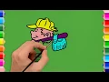 Base Ball Player Coloring Pages Draw and Color a Baseball Player - Learn Colors for Kids