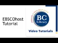 EBSCOhost Tutorial