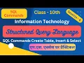 SQL Commands with MS Access Create Table Command Select Command with Where SQL Query Commands