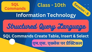 SQL Commands with MS Access Create Table Command Select Command with Where SQL Query Commands