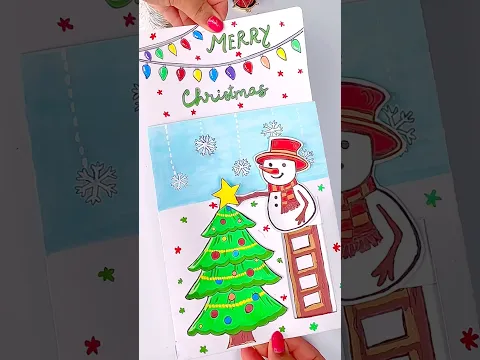 How to Make Your Own Christmas Card, DIY Christmas Card Ideas #shorts