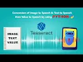 Conversion of Image to Speech and Text to Speech and Value to Speech by using Python
