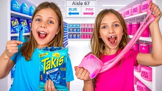 1 Color Shopping Challenge! 🩷 PINK vs. BLUE 🩵