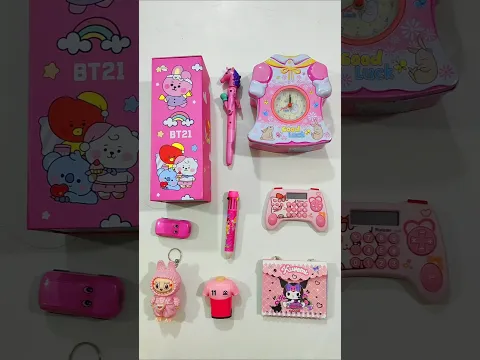 Amazing Pink Stationery Items, BT21 Organizer box, Piggy Bank, Pen, Notebook #stationery #shorts