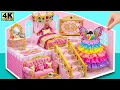 Build Cute Pink Princess Royal House with Rainbow Fairy Dress For Pet DIY Miniature House