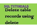 SQL Tutorial 17 Deleting table records using Delete Clause