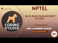 Data Base Management System Week 8 QUIZ Solution July-October 2025 IIT Kharagpur