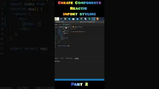 part-2 import react component and styling