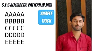 Pattern Program 7 5 5 Alphabet pattern program in java Dry Run in hindi