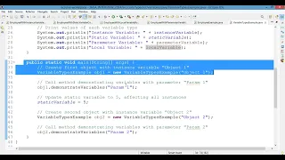 MASTER ALL 4 TYPES OF JAVA VARIABLES IN ONE SHOT INSTANCE STATIC LOCAL PARAMETER