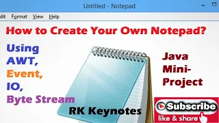 Java Mini Project 03 How to Create Your Own NotePad Using AWT Event ActionListener RK