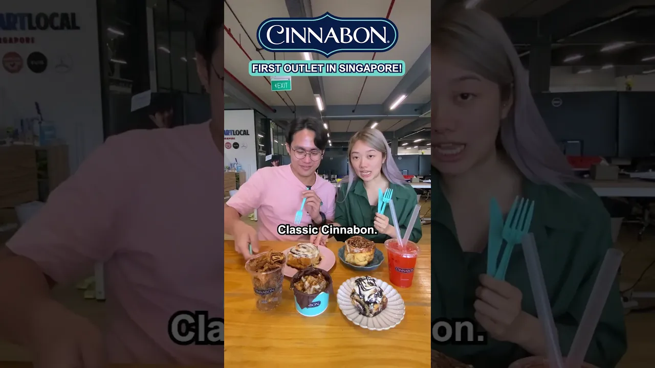 Cinnabon Taste Test - First Cinnabon In Singapore!   Eatbook Shorts   EP 21