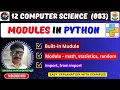 Modules in Python Explained Math Statistics Random Module Class 12 Computer Science 083
