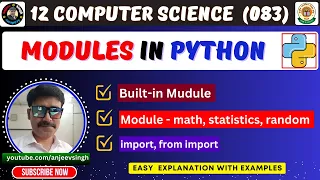 Modules in Python Explained Math Statistics Random Module Class 12 Computer Science 083