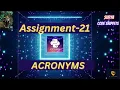 Acronyms Assignment-21 CCBP NxtWave CCBP 4 0 Telugu Python Coding Python