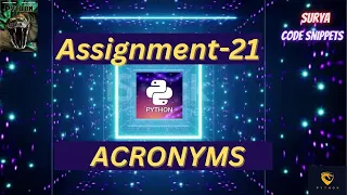 Acronyms Assignment-21 CCBP NxtWave CCBP 4 0 Telugu Python Coding Python
