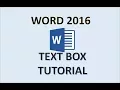 Word 2016 - Text Box