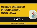 Introduction to OOPS concepts Part 17 Java tutorial