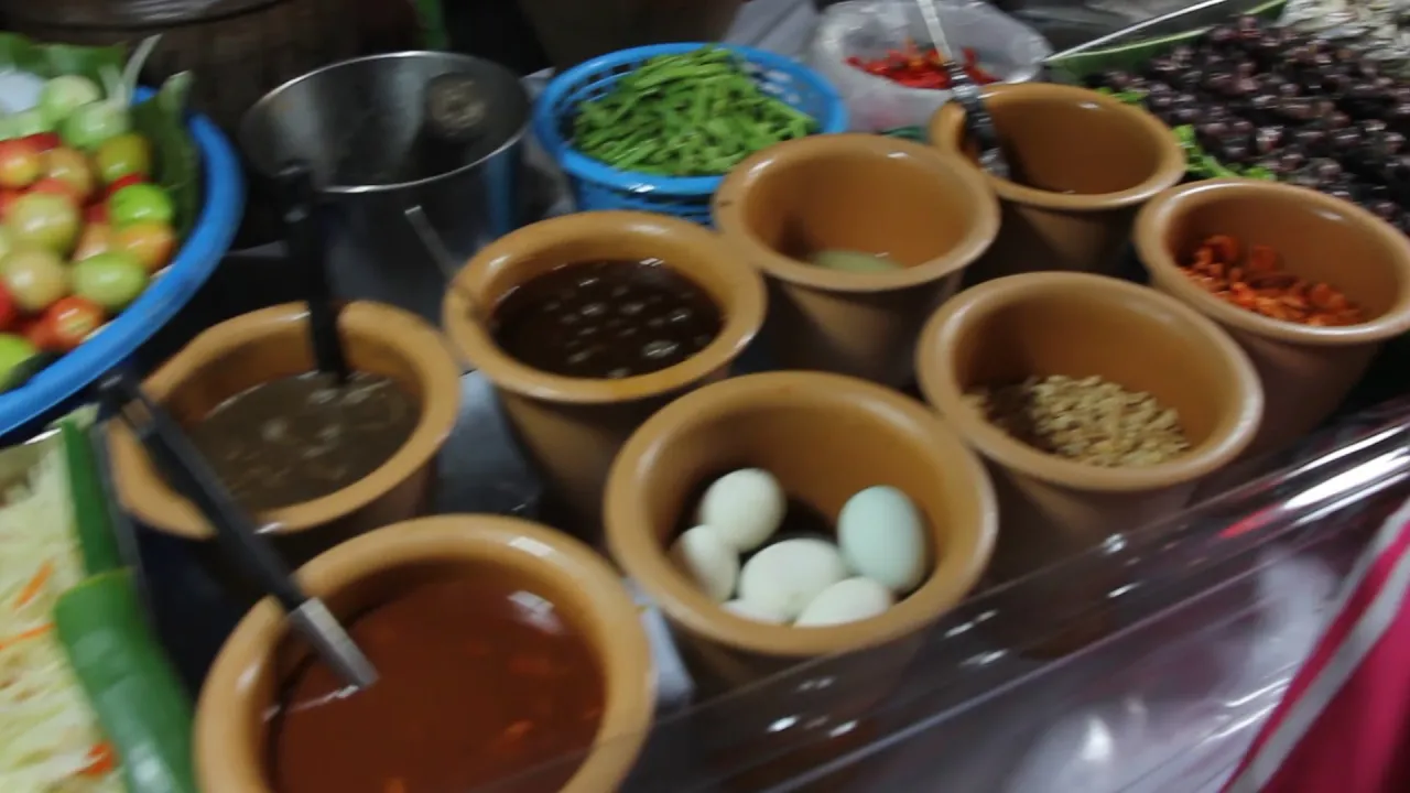 Thai Street Food at a Fair in Thailand. Street Food Shopping at a Thai Night Market in Hat Yai