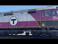 25 MBTA passenger train at Framingham MA with a F unit Nice Spring day