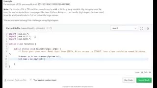 Extra Long Factorials Hackerrank Problem Java