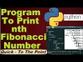 Python program for nth fibonacci number Learning Python