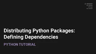 Distributing Python Packages Defining Dependencies