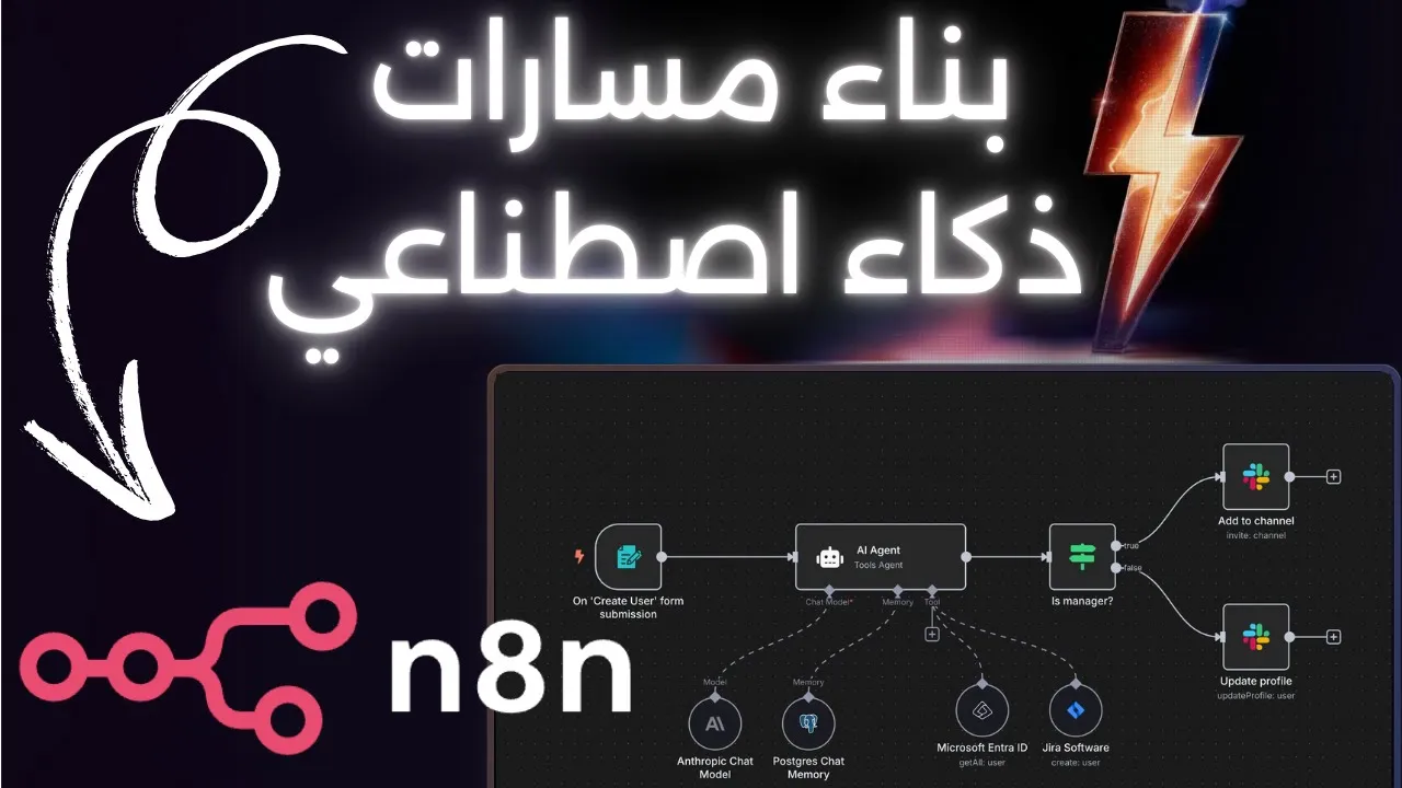 بناء مسارات ذكاء اصطناعي .. برمجة بدون كود #n8n  #ai