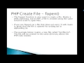 PHP Create File fopen