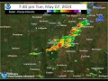 Radar Loop of Severe Weather and Tornado Producing Storms of May 7 2024