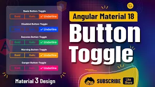 Angular 18 Stylish Button-Toggle in Angular Material tutorial Material 3 Design