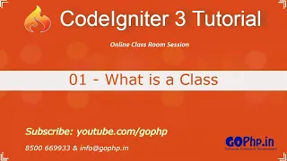 1 - What is a Class CodeIgniter 3 Tutorial