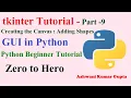 Creating the Canvas Adding Shapes Text Image in Tkinter Python beginners tutorial in Hindi Urdu