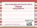 Selenium Training for Beginners - Navigate and Scroll JavascriptExecutor