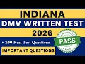 2026 INDIANA BMV Written Test IN Permit Practice Exam Drivers Test Indiana Handbook Questions